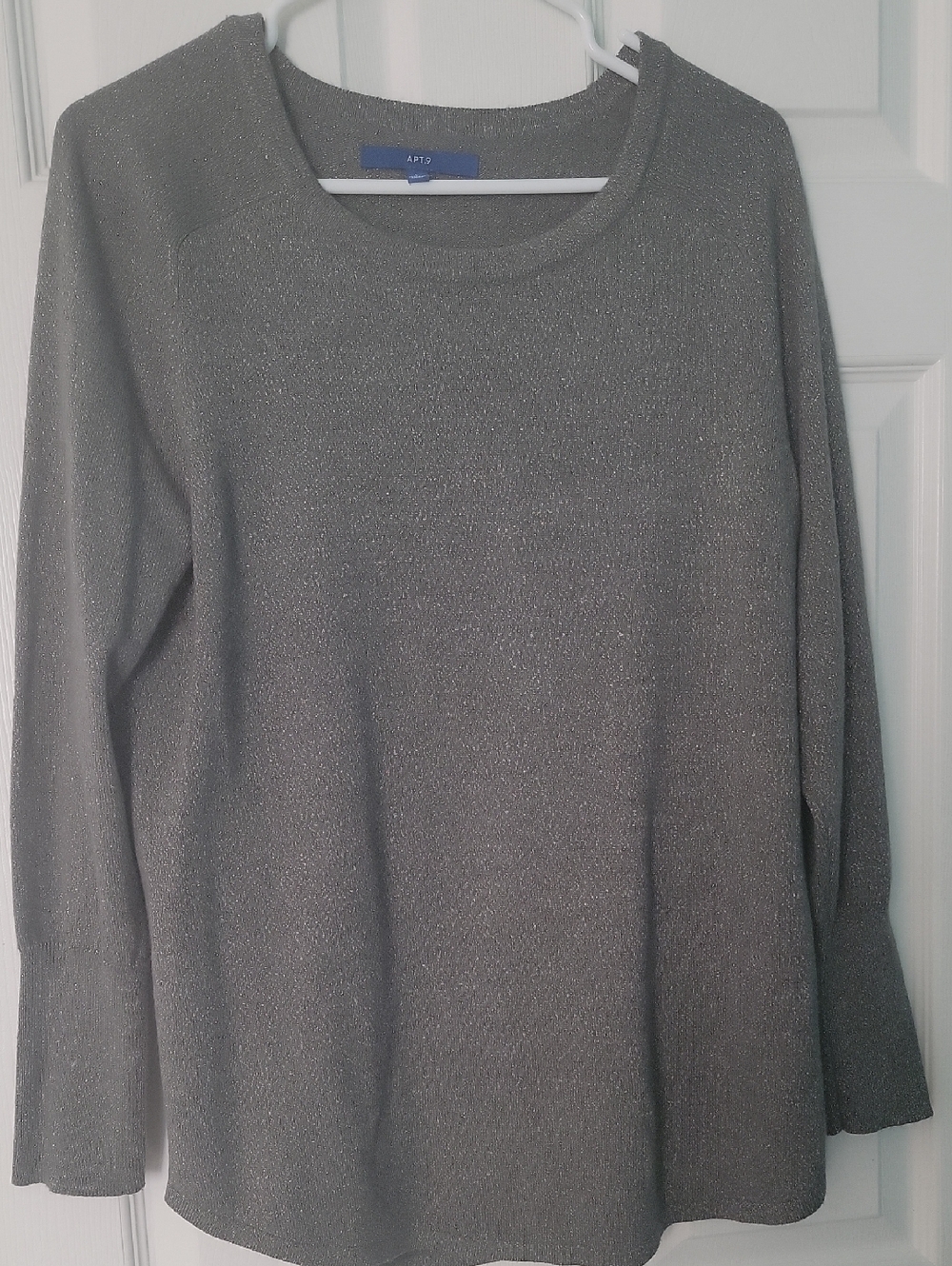 Apt. 9 Metallic Gray Crewneck Sweater